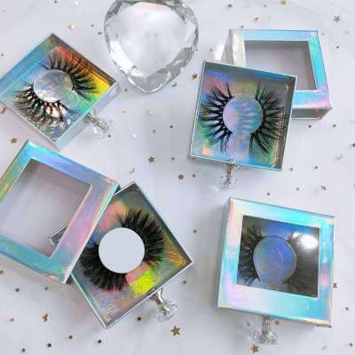 Factory wholesale the best 3d mink eyelashes 25mm mink custom false eyelash with packaging box